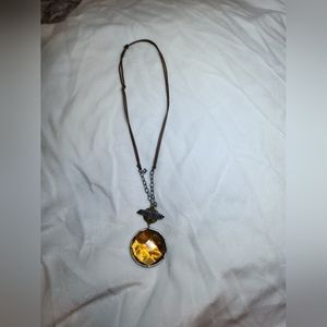 Adjustable amber & sterling silver Silpada necklace.